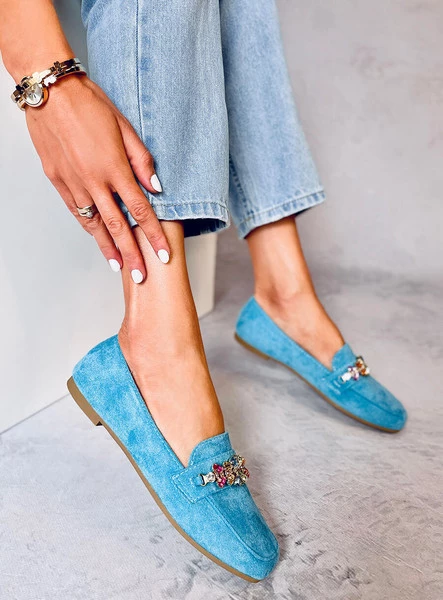 Mokasyny z cyrkoniami DAVITIAN BLUE