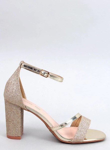 Sandałki na obcasie wizytowe PAOLIS GOLD