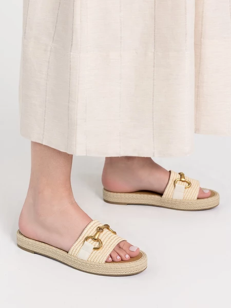 Nina Platform Sandals Beige