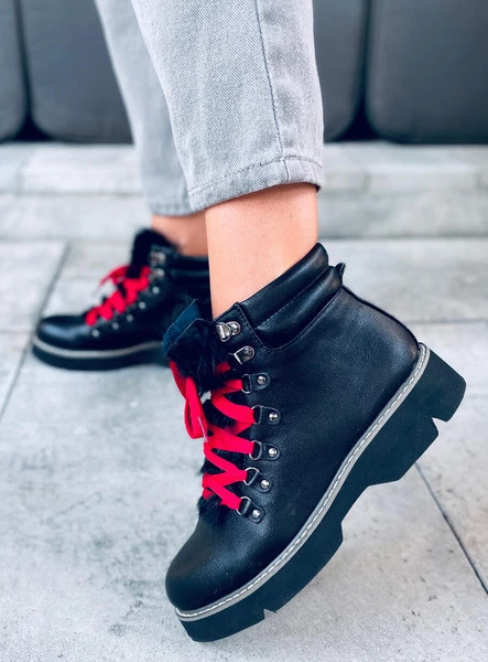 Botki traperki czarne TATIANA BLACK