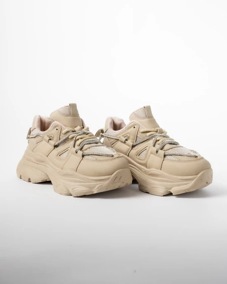 Sneakersy damskie na platformie LANCASIS KHAKI