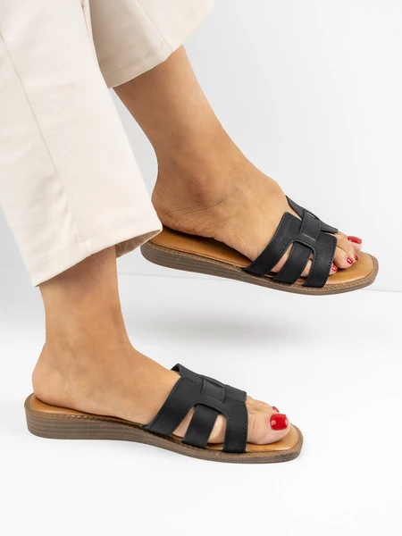 Modne klapki damskie Limoncello w kolorze Black