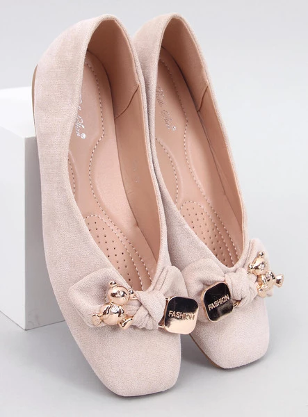 Baleriny ze złotym misiem CRANNY BEIGE