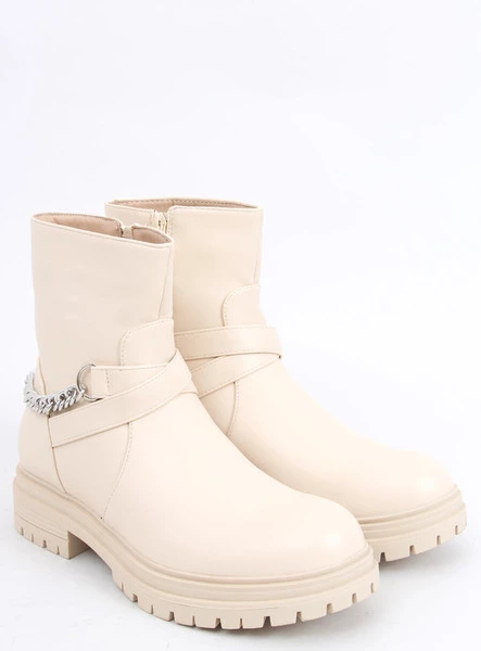 Botki z łańcuszkiem CINDY BEIGE