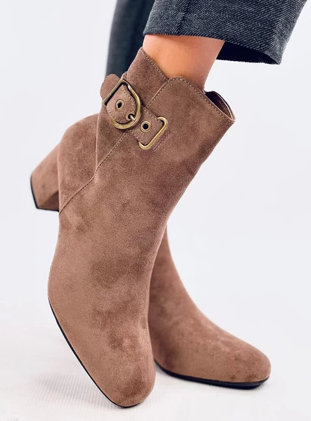 Botki na niskim obcasie LANNE KHAKI