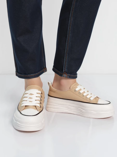 Damskie Sneakersy PLATFORMIA – Khaki