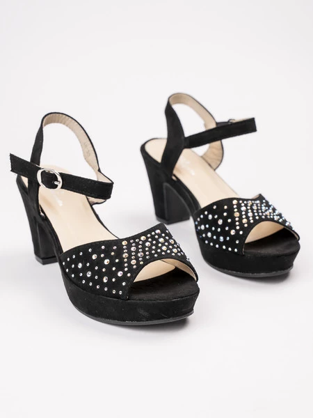 Damskie Sandały na Obcasie NIGHT ELEGANCE BLACK