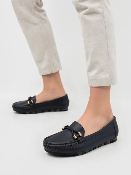 Damskie Mokasyny AMELIA NAVY – Subtelna Elegancja i Codzienny Komfort