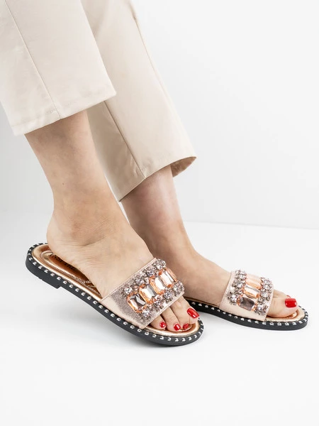 Modne klapki damskie Sparky w kolorze Rose Gold