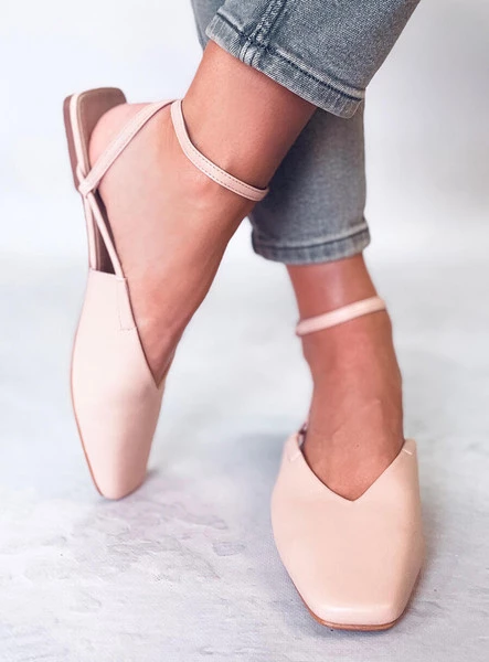 Baleriny z odkrytą piętą GIANNA NUDE