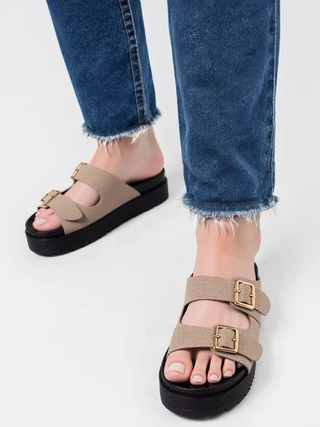 Sandały damskie eleganckie w kolorze Taupe