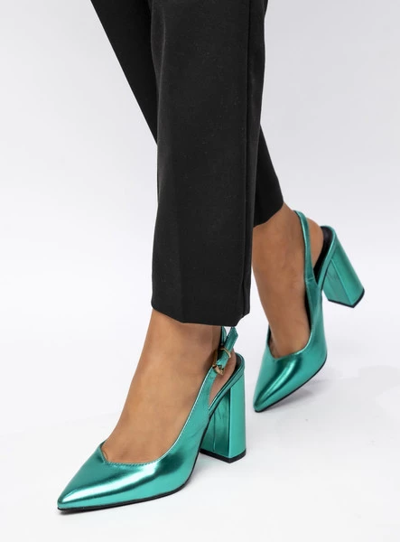 Damskie Czółenka SELENE GREEN – Eleganckie Buty na Słupku