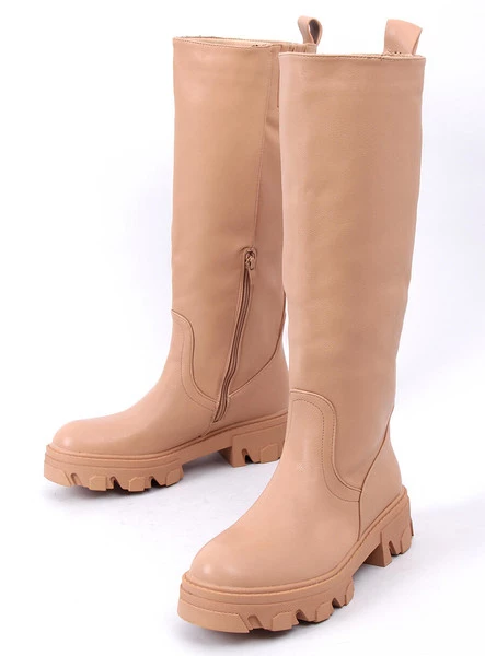 Oficerki na grubej podeszwie JULY CAMEL