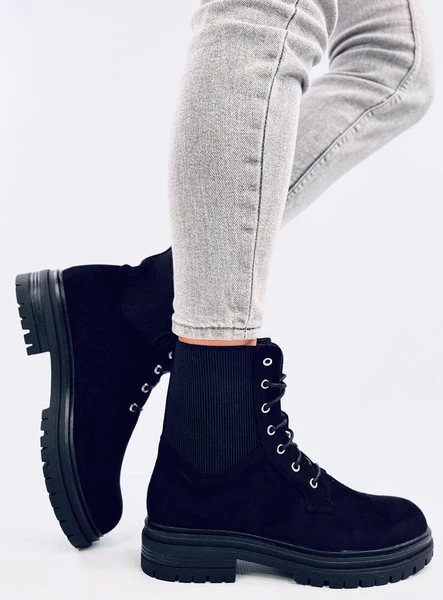 Botki sznurowane workery VECNA BLACK