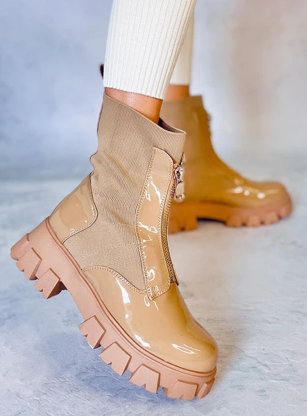 Workery ze skarpetkową cholewką TEKSAS KHAKI