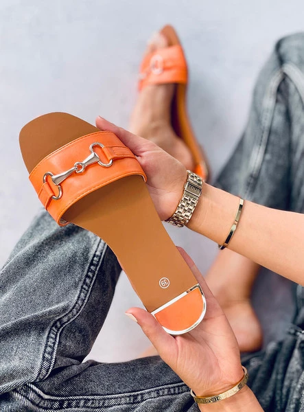 Klapki damskie GALLERY ORANGE