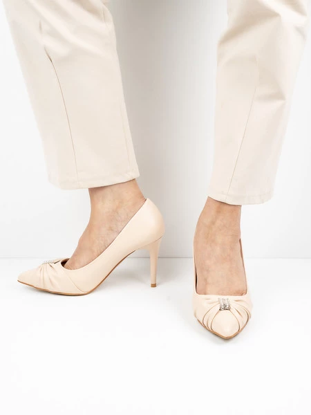 Modne Szpilki damskie - Vespera Beige