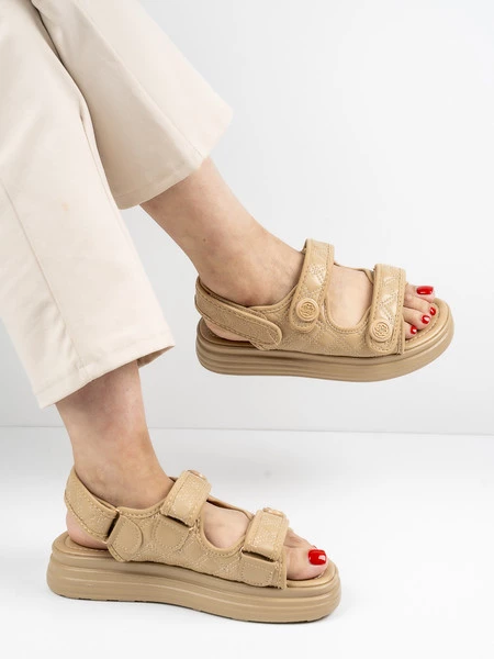 Modne sandały damskie w kolorze Khaki