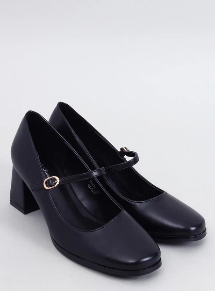 Czółenka na obcasie w stylu Mary Jane KEEFEL BLACK