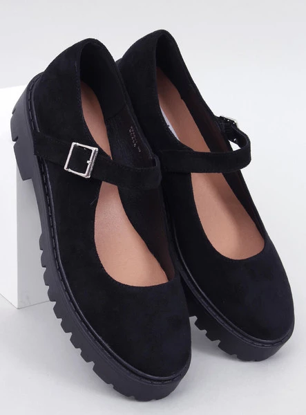 Baleriny na platformie z paseczkami HOLMESS BLACK