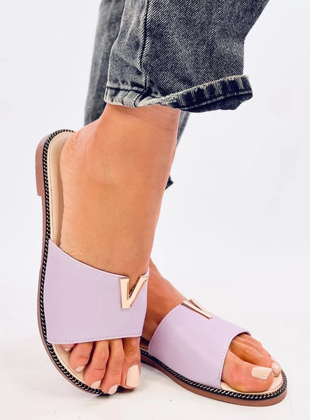 Klapki damskie licowe WILLOW PURPLE
