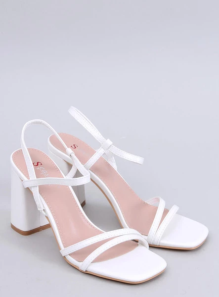 Sandałki na stabilnym obcasie BORELLI WHITE