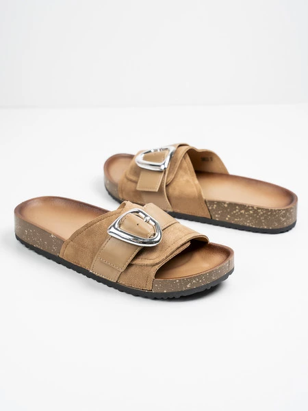 Modne klapki damskie Pepper w kolorze Khaki