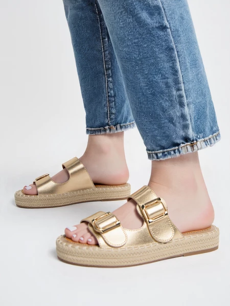 Klapki Złociste Luksus - Złoty