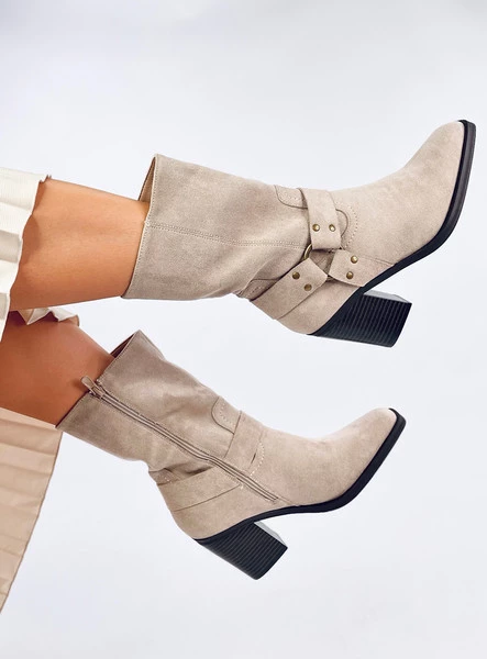 Botki zamszowe kowbojki HARDIN BEIGE