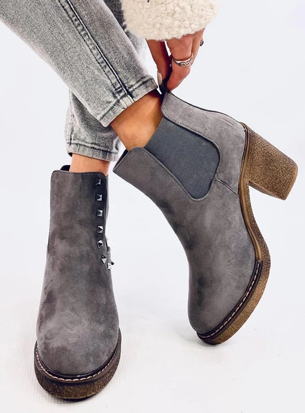 Botki na szerokim obcasie HIDALGO GREY II GATUNEK