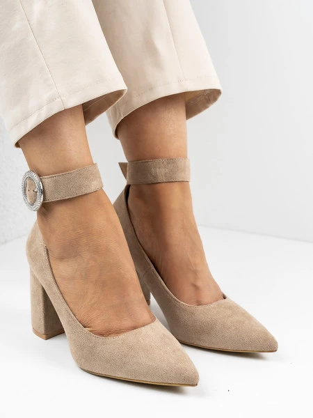 Modne czółenka w kolorze Khaki