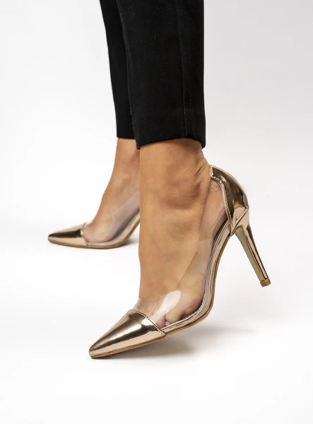 Damskie Szpilki ARIANA CHAMPAGNE – Transparentna Elegancja i Subtelny Urok