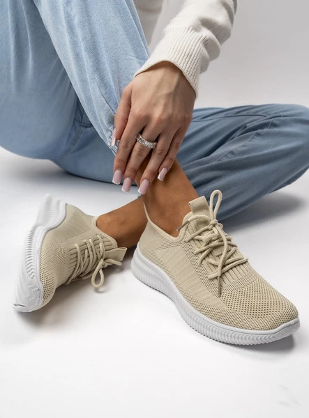 Damskie Sneakersy LINA BEIGE – Codzienna Lekkość i Naturalny Styl