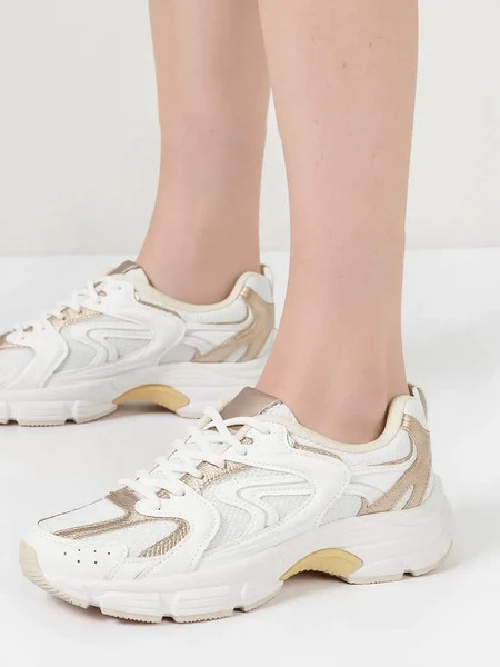 Damskie Sneakersy AURELIA WHITE/GOLD 