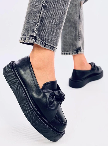 Mokasyny z kokardą STARK BLACK