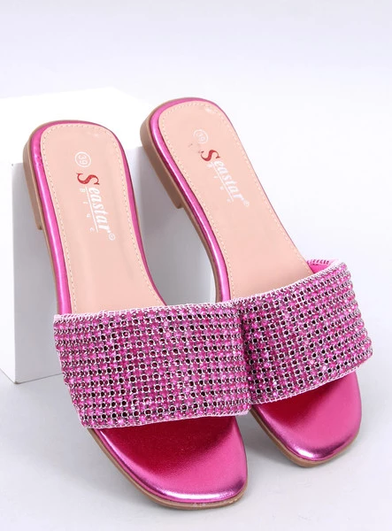 Klapki z cyrkoniami YANNI FUKSJA