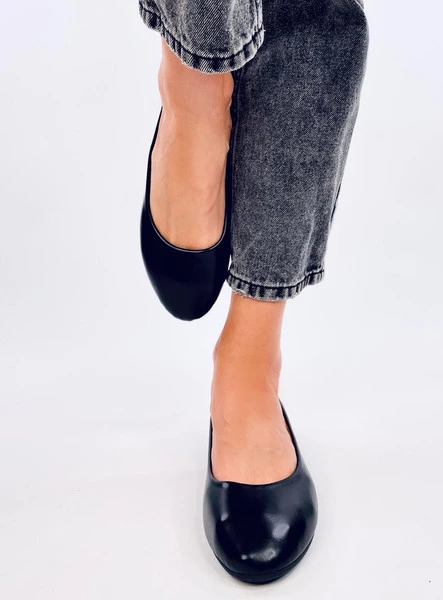 Baleriny ze skórzaną wkładką TOVA BLACK