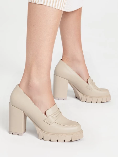 Damskie Botki BEIGE PU