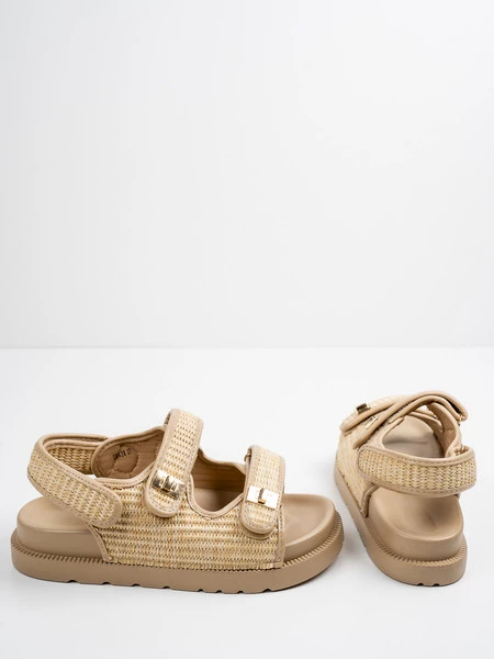 Modne Sandały damskie - Solarie Khaki 