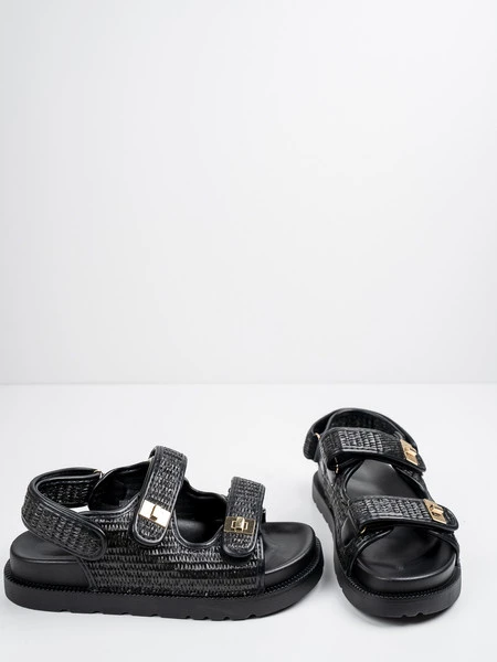 Modne Sandały damskie - Solarie BLACK