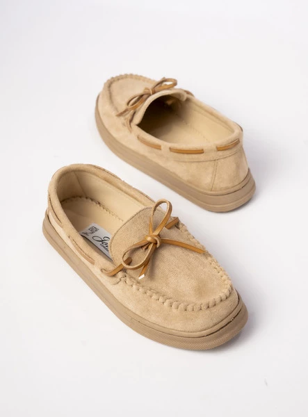 Damskie Mokasyny – Beżowe, Zamszowe Lucia BEIGE