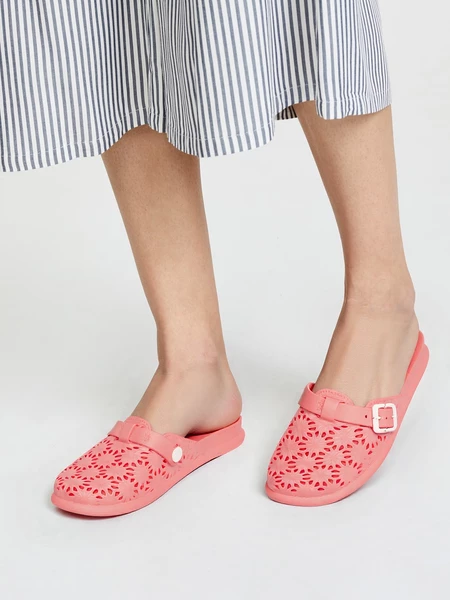 Damskie Klapki FLOWER BUCKLE FUCHSIA