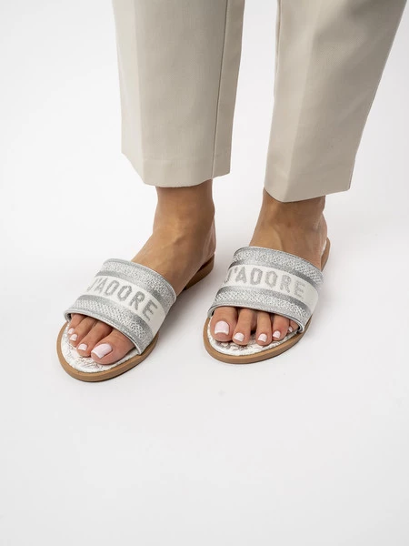 Damskie Klapki J'ADORE Silver