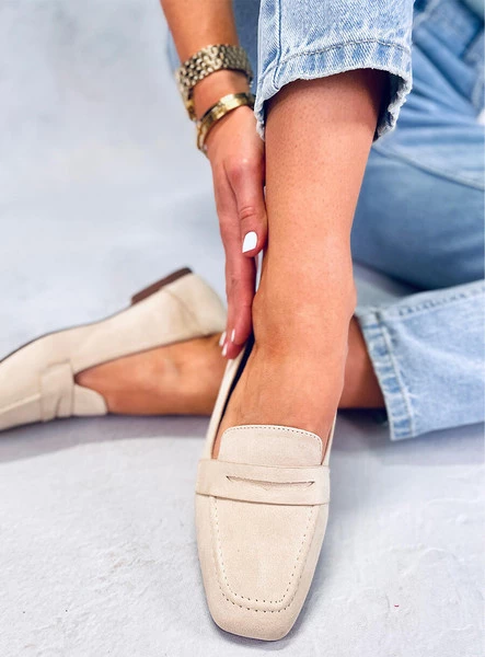 Mokasyny zamszowe klasyczne CLASS BEIGE