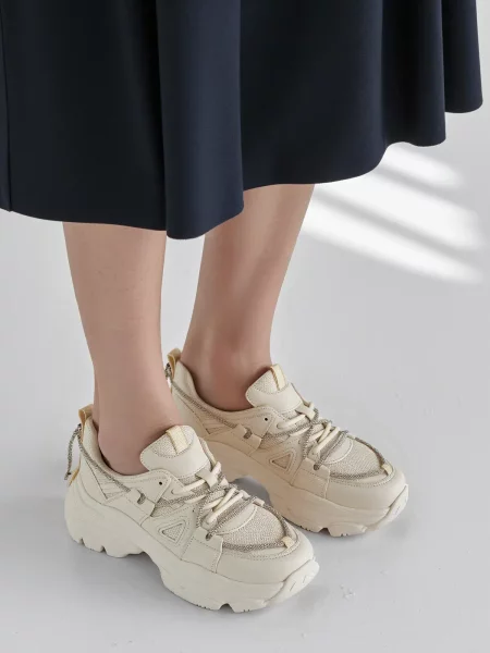 Sneakersy damskie na platformie LANCASIS BEIGE