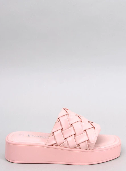 Klapki na koturnie INABA PINK