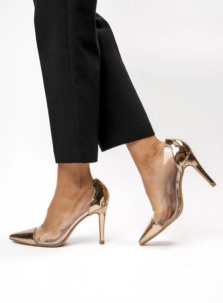 Damskie Szpilki ARIANA CHAMPAGNE – Transparentna Elegancja i Subtelny Urok