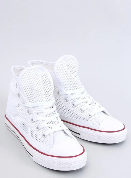 Ażurowe trampki za kostkę MOUSSE WHITE