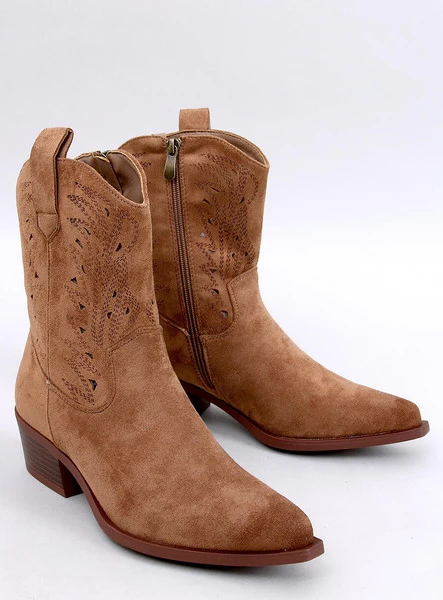 Botki kowbojki ażurowe AUSTEN KHAKI